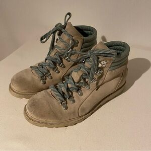 Sorel Ainsling Conquest Winter Waterproof Hiking Boots Leather Suede Taupe Green